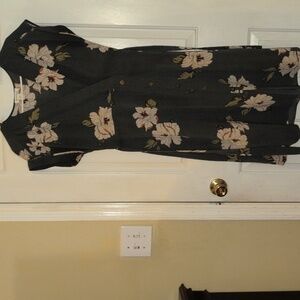 Monteau Dark Green Floral Midi Dress